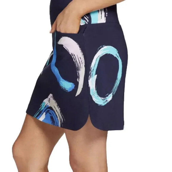 NWT Lady Hagen Womens 17" Tummy Control Skort Navy Print - Picture 4 of 6